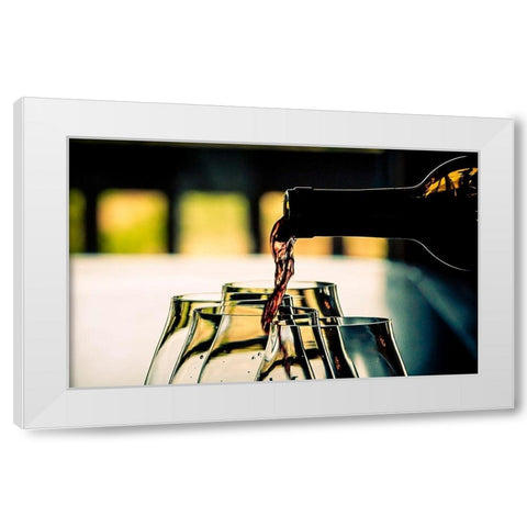 Oregon-Willamette Valley Dramatic pour of pinot noir in an Oregon winery White Modern Wood Framed Art Print by Duval, Richard