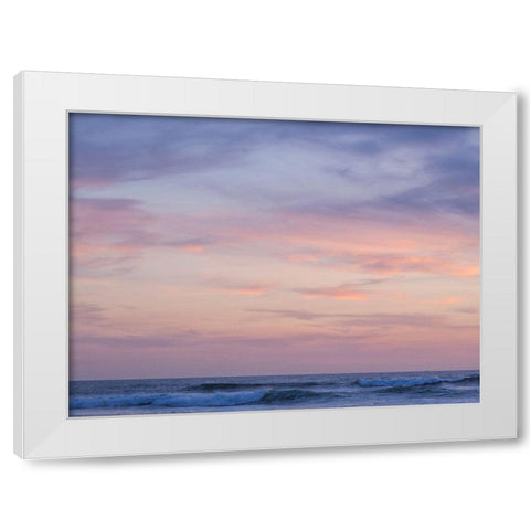 Oregon-Cape Arch-Pacific ocean evening light on surf White Modern Wood Framed Art Print by Gulin, Sylvia