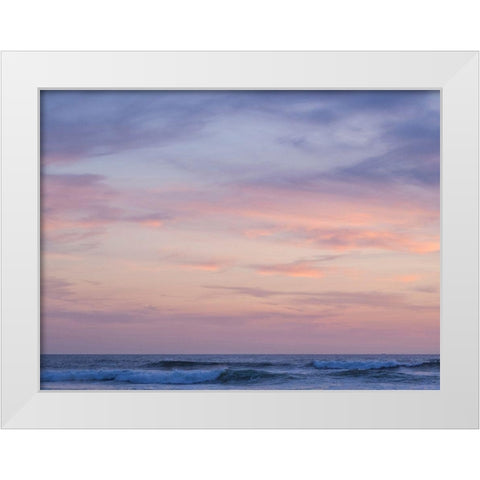Oregon-Cape Arch-Pacific ocean evening light on surf White Modern Wood Framed Art Print by Gulin, Sylvia