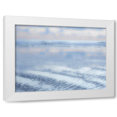 Oregon-Cannon Beach and a dreamy view of the beach at low tide White Modern Wood Framed Art Print by Gulin, Sylvia