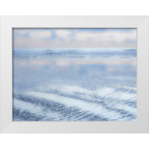 Oregon-Cannon Beach and a dreamy view of the beach at low tide White Modern Wood Framed Art Print by Gulin, Sylvia