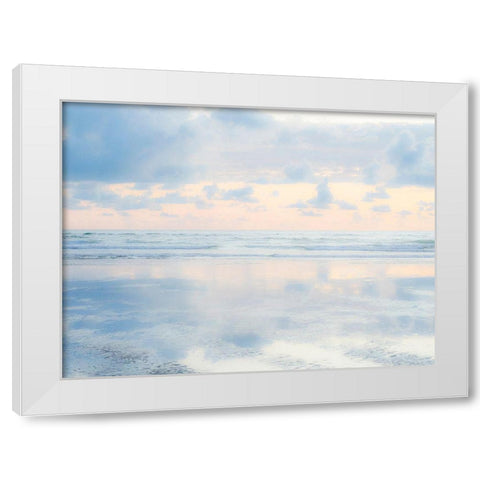 Oregon-Cannon Beach and a dreamy view of the beach at low tide White Modern Wood Framed Art Print by Gulin, Sylvia
