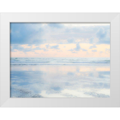 Oregon-Cannon Beach and a dreamy view of the beach at low tide White Modern Wood Framed Art Print by Gulin, Sylvia