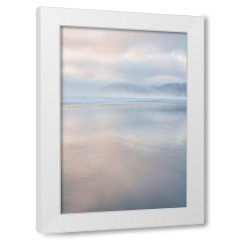 Oregon-Cannon Beach looking to the north along the Pacific Coast line White Modern Wood Framed Art Print by Gulin, Sylvia