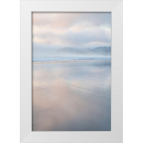 Oregon-Cannon Beach looking to the north along the Pacific Coast line White Modern Wood Framed Art Print by Gulin, Sylvia