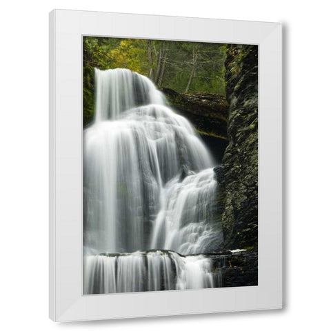 PA, Delaware Water Gap, Dingmans Falls White Modern Wood Framed Art Print by OBrien, Jay
