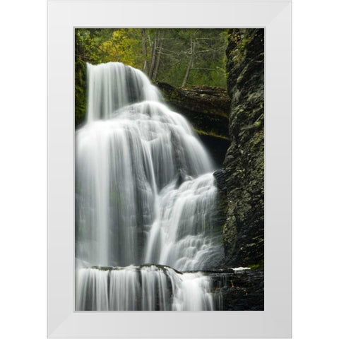 PA, Delaware Water Gap, Dingmans Falls White Modern Wood Framed Art Print by OBrien, Jay