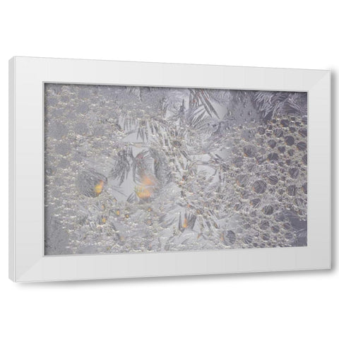 Pennsylvania Frosty window pane and soap bubbles White Modern Wood Framed Art Print by Anon, Ellen