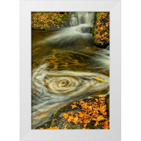 PA, Delaware, Water gap NRA Waterfall and pool White Modern Wood Framed Art Print by OBrien, Jay