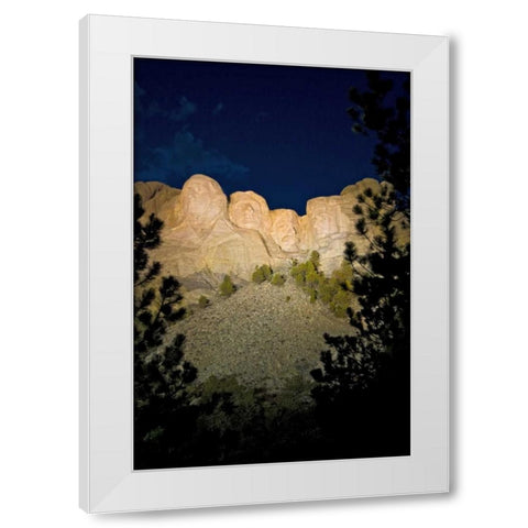 SD, The Mount Rushmore at night White Modern Wood Framed Art Print by Lord, Fred