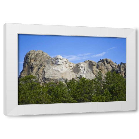 South Dakota Overview of Mount Rushmore White Modern Wood Framed Art Print by Lord, Fred