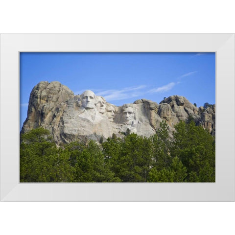 South Dakota Overview of Mount Rushmore White Modern Wood Framed Art Print by Lord, Fred