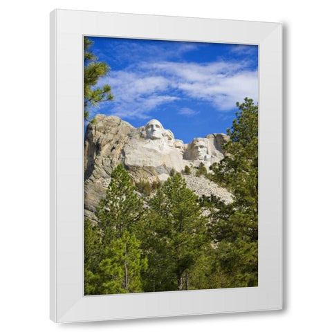 South Dakota Overview of Mount Rushmore White Modern Wood Framed Art Print by Lord, Fred