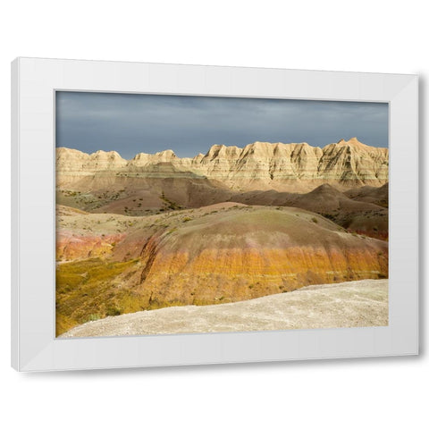 South Dakota- Badlands National Park. Badlands rock formations White Modern Wood Framed Art Print by Wild, Jamie and Judy