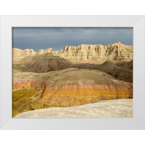 South Dakota- Badlands National Park. Badlands rock formations White Modern Wood Framed Art Print by Wild, Jamie and Judy