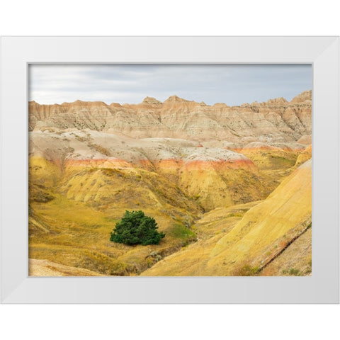 South Dakota- Badlands National Park. Badlands rock formations- Yellow Mounds White Modern Wood Framed Art Print by Wild, Jamie and Judy