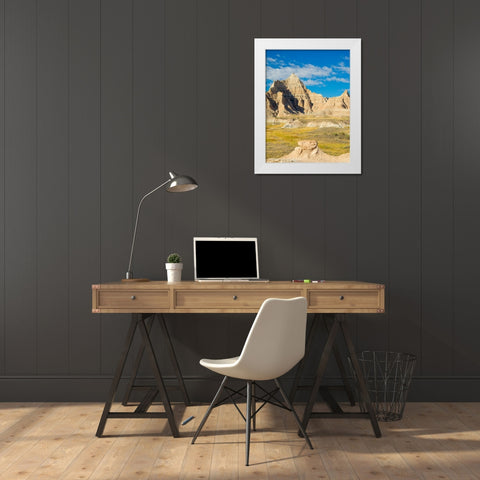 South Dakota- Badlands National Park. Badlands rock formations White Modern Wood Framed Art Print by Wild, Jamie and Judy