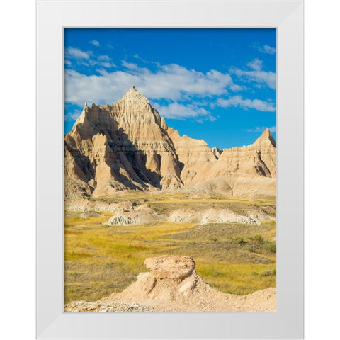 South Dakota- Badlands National Park. Badlands rock formations White Modern Wood Framed Art Print by Wild, Jamie and Judy