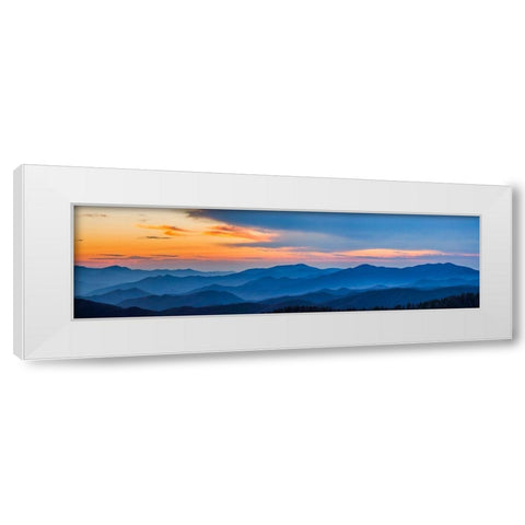 View of Smoky Mountain Range from Clingmans Dome White Modern Wood Framed Art Print by Miller, Anna