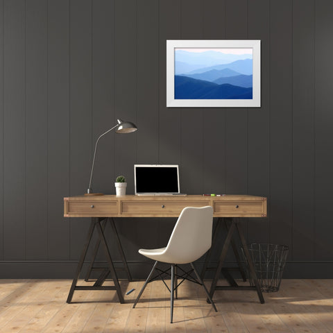 View of Smoky Mountain Range from Clingmans Dome White Modern Wood Framed Art Print by Miller, Anna