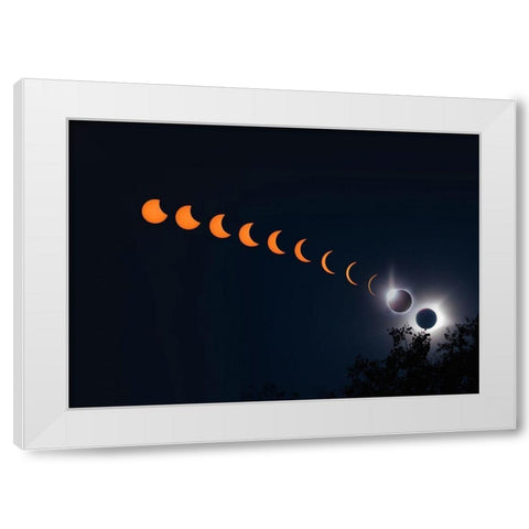 Solar Eclipse 2017-Viewed from Smoky Mountains National Park-Tennessee-USA White Modern Wood Framed Art Print by Miller, Anna