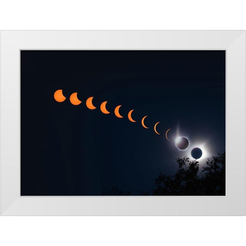 Solar Eclipse 2017-Viewed from Smoky Mountains National Park-Tennessee-USA White Modern Wood Framed Art Print by Miller, Anna