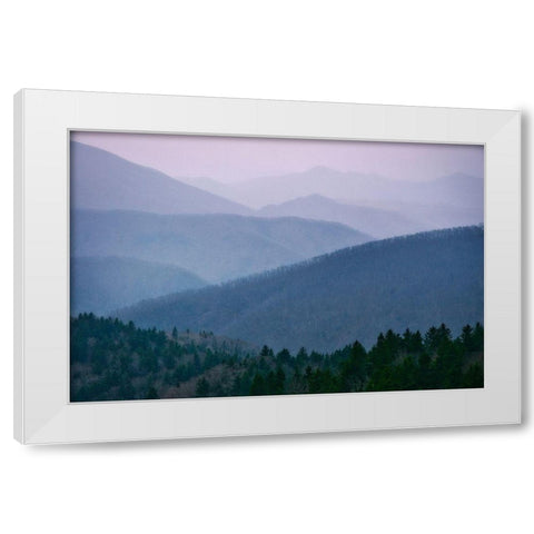 Smoky Mountain View-Tennessee-USA White Modern Wood Framed Art Print by Miller, Anna