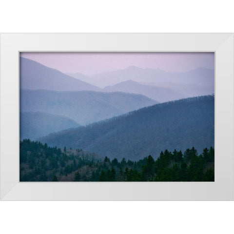 Smoky Mountain View-Tennessee-USA White Modern Wood Framed Art Print by Miller, Anna
