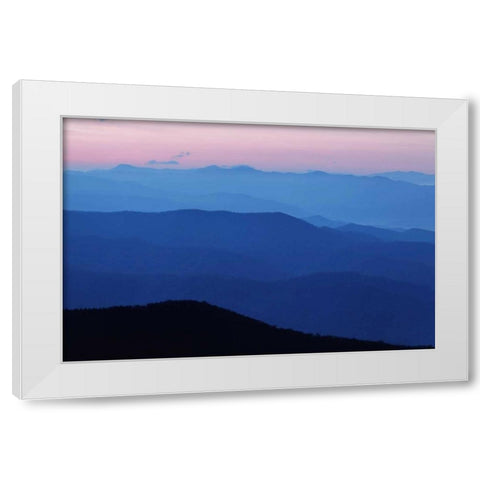 TN, Great Smoky Mts, Blue Mountain landscape White Modern Wood Framed Art Print by Flaherty, Dennis