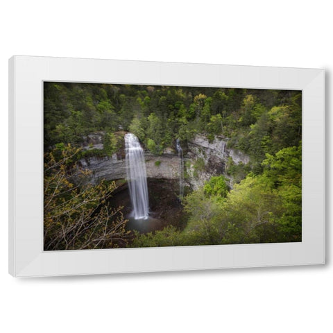 TN, Fall Creek Falls, a double waterfall White Modern Wood Framed Art Print by Grall, Don