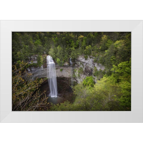 TN, Fall Creek Falls, a double waterfall White Modern Wood Framed Art Print by Grall, Don