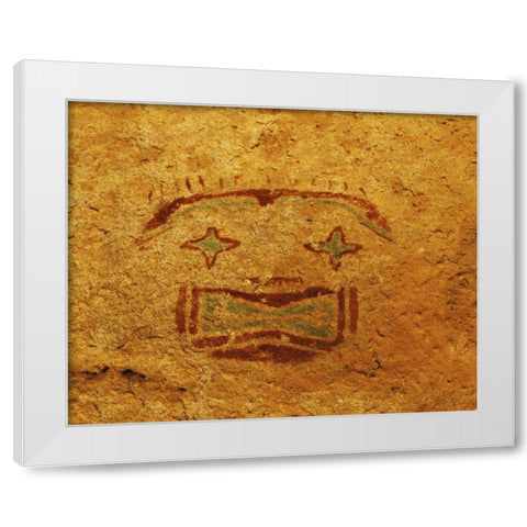 TX, Pictograph nicknamed the Starry-Eyed Man White Modern Wood Framed Art Print by Flaherty, Dennis