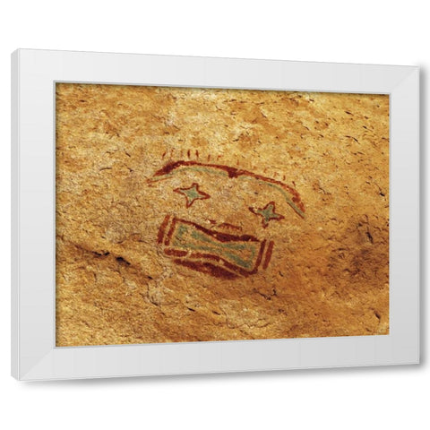 TX, Hueco Tanks SP Pictograph art White Modern Wood Framed Art Print by Flaherty, Dennis