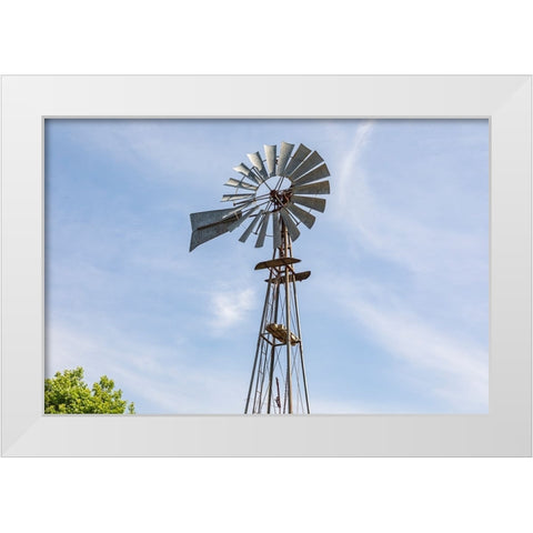 Castroville-Texas-USA-Windmill in the Texas Hill Country White Modern Wood Framed Art Print by Wilson, Emily M.