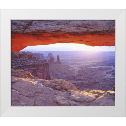 UT, Canyonlands NP Sandstone formations, sunrise White Modern Wood Framed Art Print by Talbot Frank, Christopher