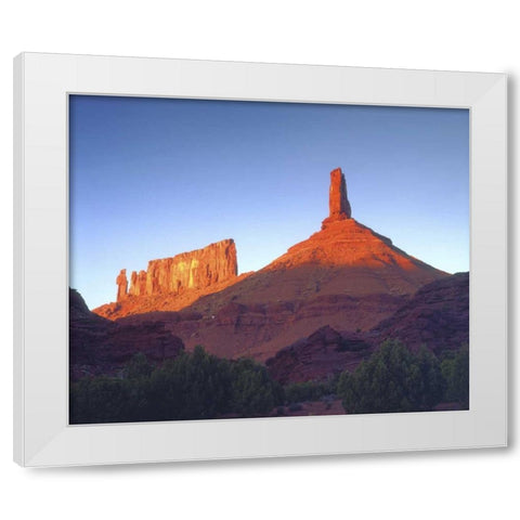 USA, Utah, Sandstone formations at sunset White Modern Wood Framed Art Print by Talbot Frank, Christopher