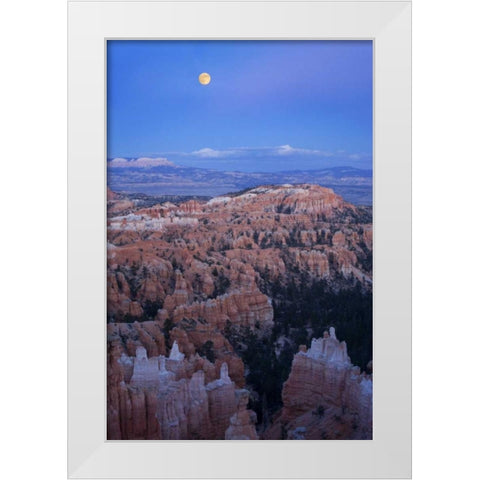 Utah, Bryce Canyon NP Moonrise over Sunset Point White Modern Wood Framed Art Print by Kaveney, Wendy