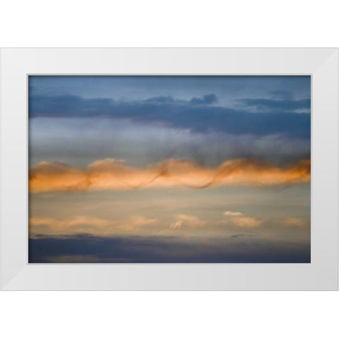 Utah, Arches NP Sunset sky with a spiral cloud White Modern Wood Framed Art Print by Paulson, Don