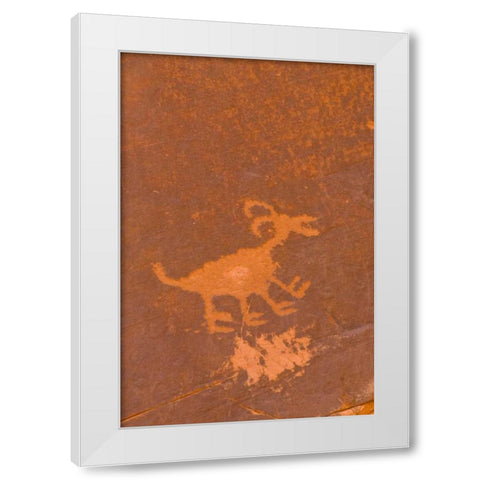 UT, Monument Valley NP Petroglyph etching White Modern Wood Framed Art Print by OBrien, Jay