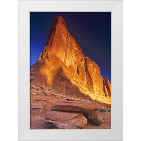 UT, Arches NP Tower of Babel rock formation White Modern Wood Framed Art Print by Welling, Dave