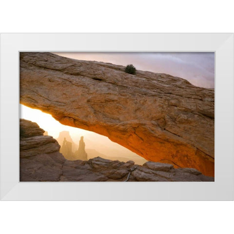 UT, Canyonlands NP Washer Woman through Mesa Arch White Modern Wood Framed Art Print by Paulson, Don