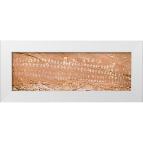 UT, Grand Staircase NM Hundred Hands pictograph White Modern Wood Framed Art Print by Paulson, Don