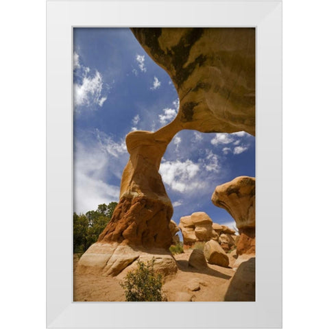 UT, Escalante Grand Staircase NM, Devils Garden White Modern Wood Framed Art Print by Paulson, Don