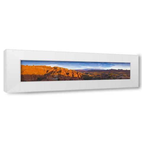 UT, Arches NP Sunset at Fiery Furnace Overlook White Modern Wood Framed Art Print by Lord, Fred