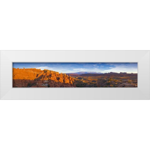 UT, Arches NP Sunset at Fiery Furnace Overlook White Modern Wood Framed Art Print by Lord, Fred