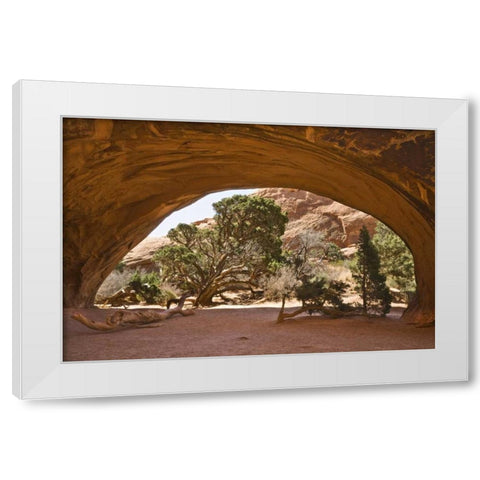 USA, Utah, Arches NP View of cave-like arch White Modern Wood Framed Art Print by Paulson, Don