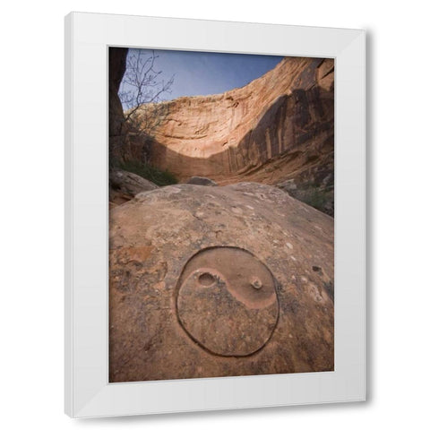 UT, Horseshoe Canyon The Chinese Yin-Yang symbol White Modern Wood Framed Art Print by Paulson, Don