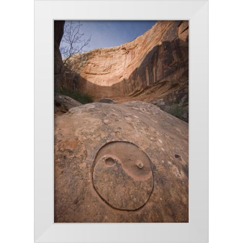 UT, Horseshoe Canyon The Chinese Yin-Yang symbol White Modern Wood Framed Art Print by Paulson, Don