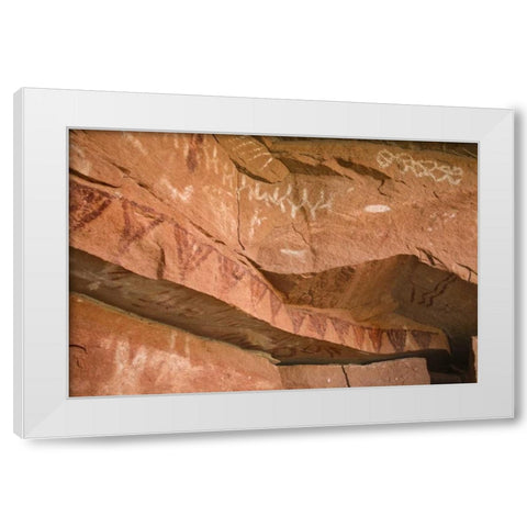 UT, Canyonlands NP Ancient pictographs White Modern Wood Framed Art Print by Paulson, Don