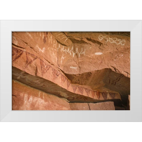 UT, Canyonlands NP Ancient pictographs White Modern Wood Framed Art Print by Paulson, Don